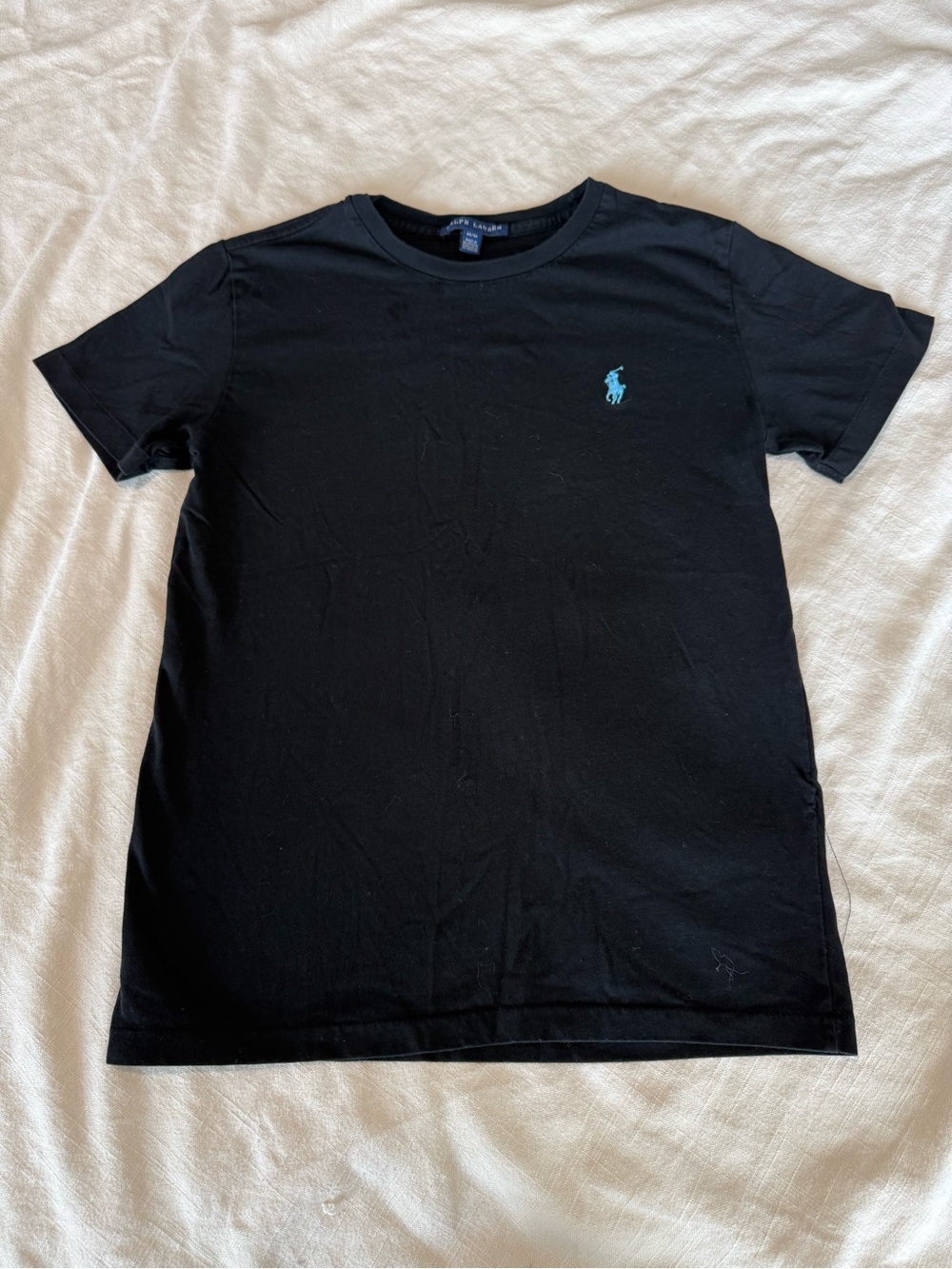 Ralph Lauren Black Crewneck Short-Sleeve Tee with Blue Pony